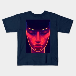 Artificial intelligence human face Kids T-Shirt